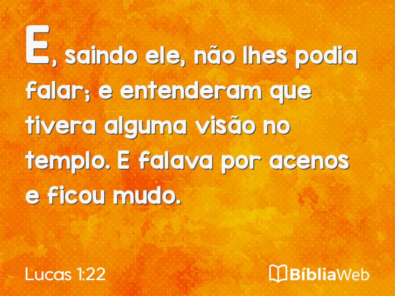 Lucas 1:22 em imagem para compartilhar