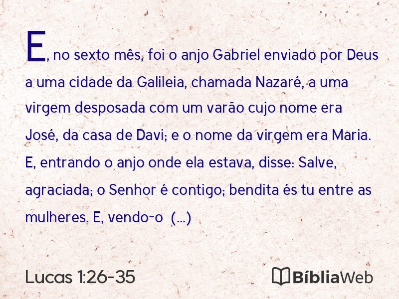 Lucas 1:26-35 em imagem para compartilhar