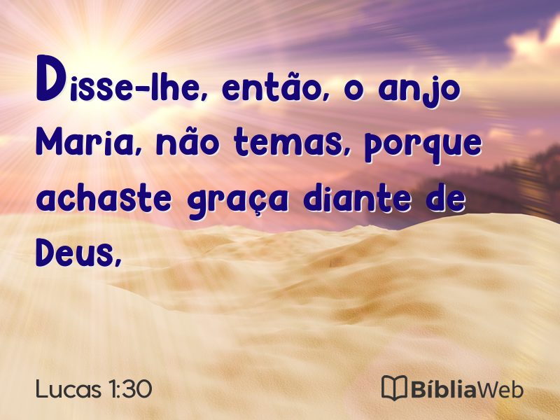 Lucas 1:30 em imagem para compartilhar