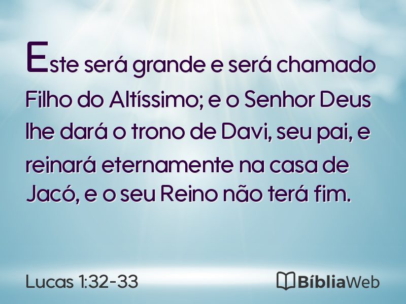 Lucas 1:32-33 em imagem para compartilhar
