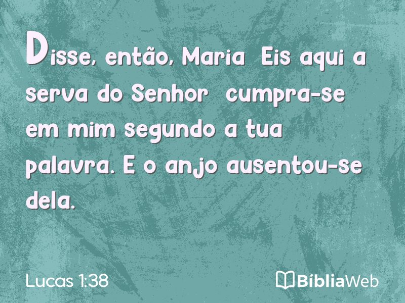 Lucas 1:38 em imagem para compartilhar
