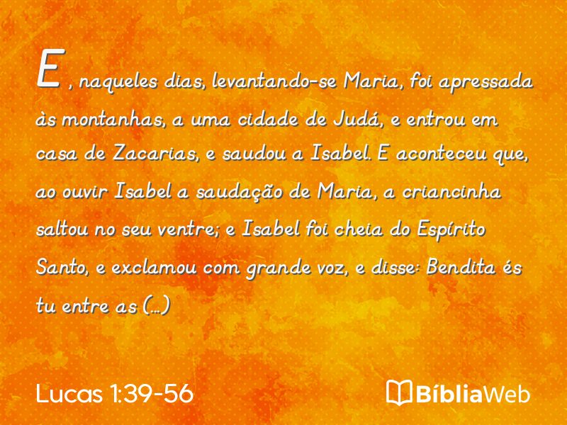 Lucas 1:39-56 em imagem para compartilhar