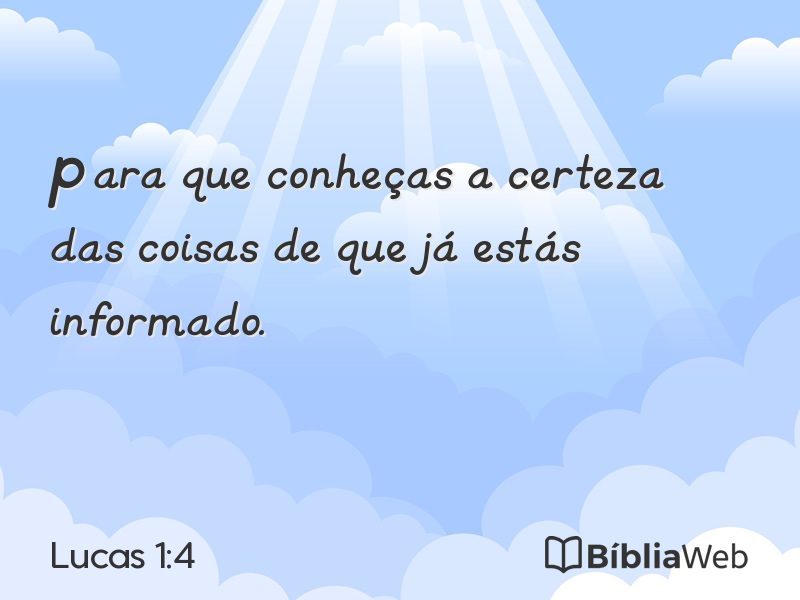 Lucas 1:4 em imagem para compartilhar