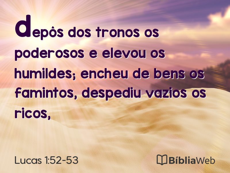 Lucas 1:52-53 em imagem para compartilhar