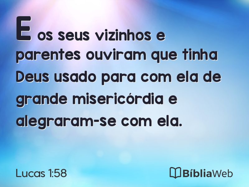 Lucas 1:58 em imagem para compartilhar