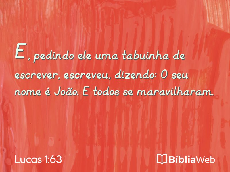 Lucas 1:63 em imagem para compartilhar