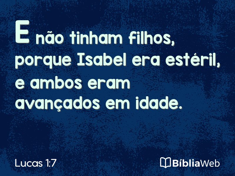 Lucas 1:7 em imagem para compartilhar