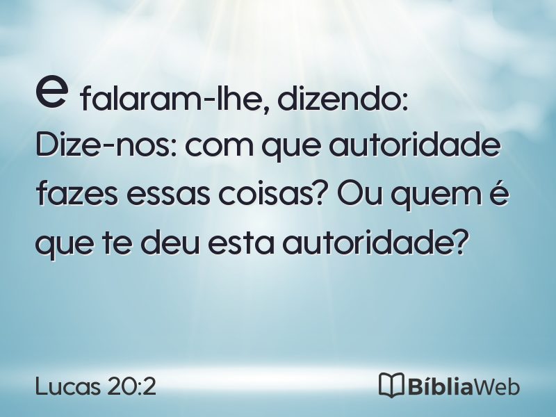 Lucas 20:2 em imagem para compartilhar