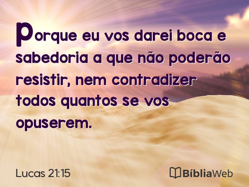 Lucas 21:15 em imagem para compartilhar