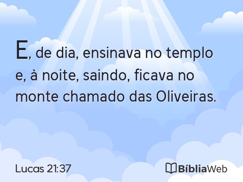 Lucas 21:37 em imagem para compartilhar