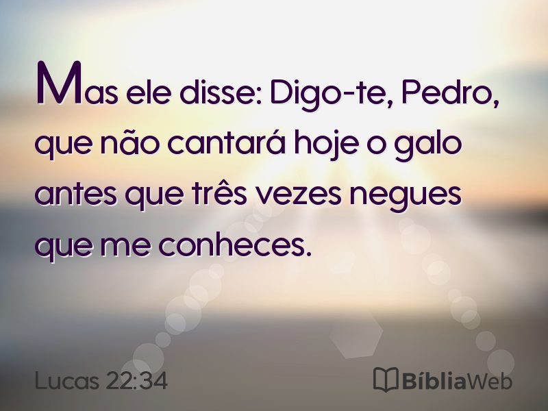 Lucas 22:34 em imagem para compartilhar