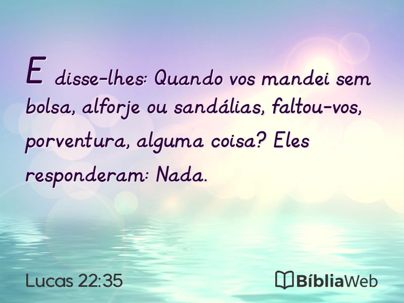 Lucas 22:35 em imagem para compartilhar