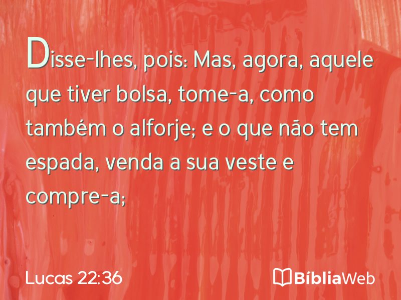 Lucas 22:36 em imagem para compartilhar