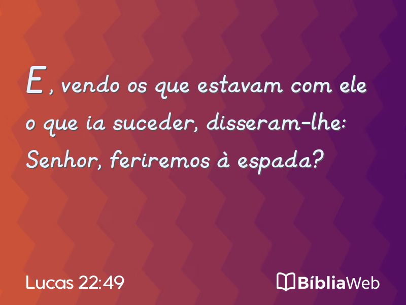 Lucas 22:49 em imagem para compartilhar