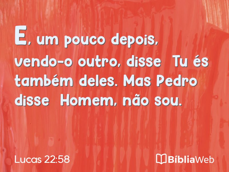 Lucas 22:58 em imagem para compartilhar