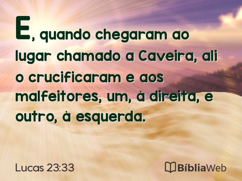 Lucas 23:33 em imagem para compartilhar