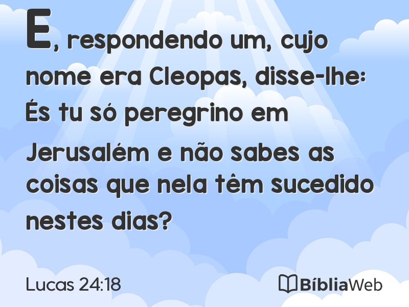 Lucas 24:18 em imagem para compartilhar