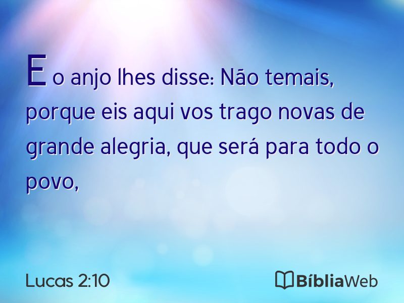 Lucas 2:10 em imagem para compartilhar