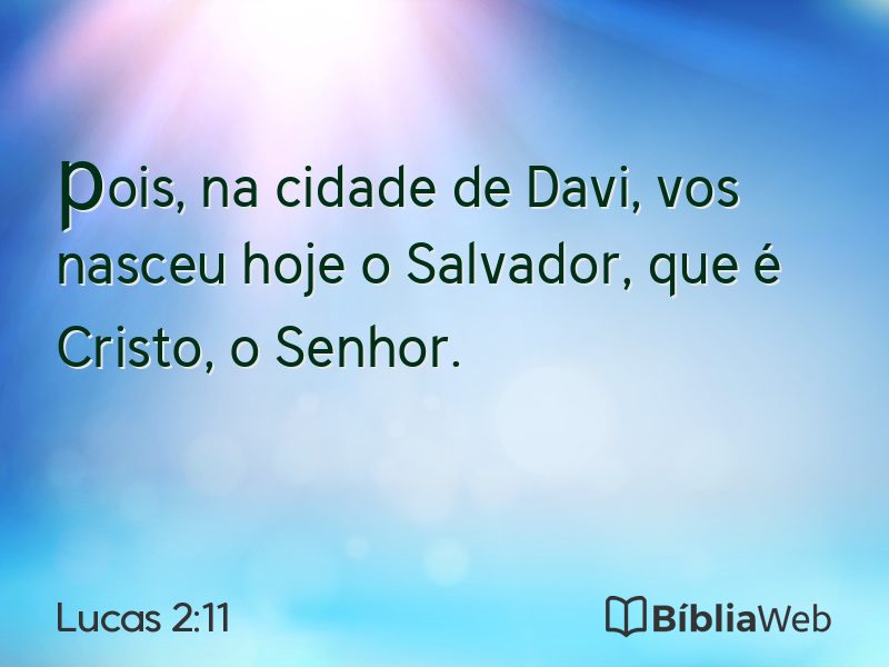 Lucas 2:11 em imagem para compartilhar