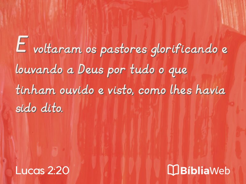 Lucas 2:20 em imagem para compartilhar