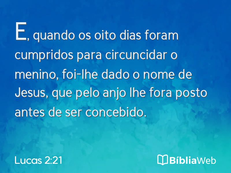 Lucas 2:21 em imagem para compartilhar