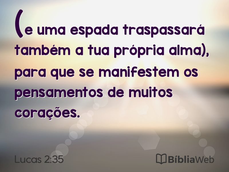 Lucas 2:35 em imagem para compartilhar
