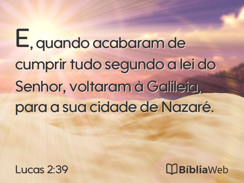 Lucas 2:39 em imagem para compartilhar
