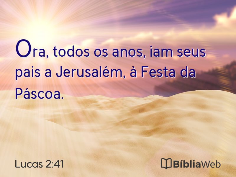 Lucas 2:41 em imagem para compartilhar