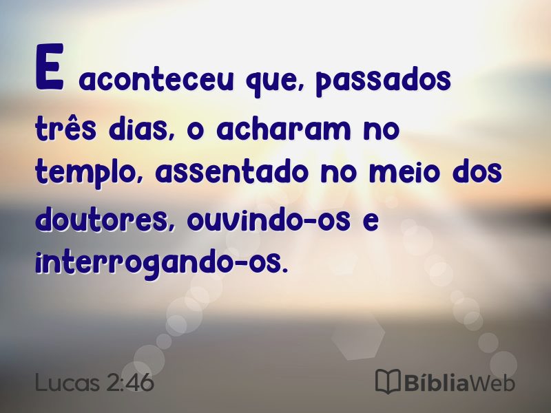 Lucas 2:46 em imagem para compartilhar