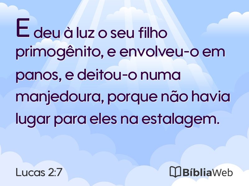 Lucas 2:7 em imagem para compartilhar