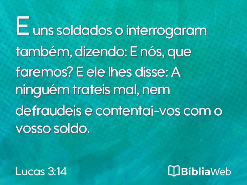 Lucas 3:14 em imagem para compartilhar