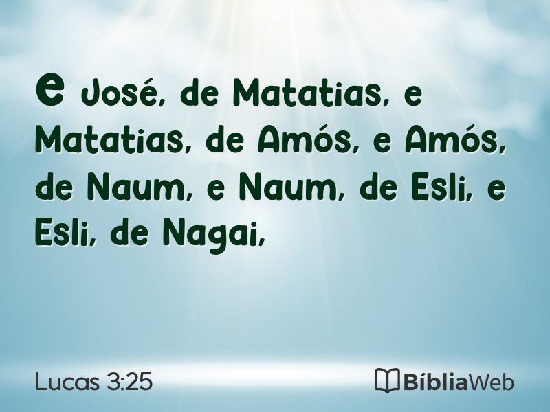 Lucas 3:25 em imagem para compartilhar