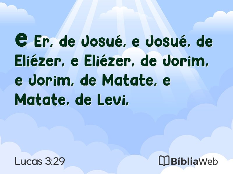 Lucas 3:29 em imagem para compartilhar