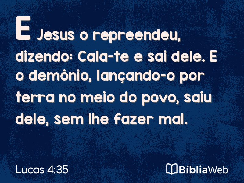 Lucas 4:35 em imagem para compartilhar