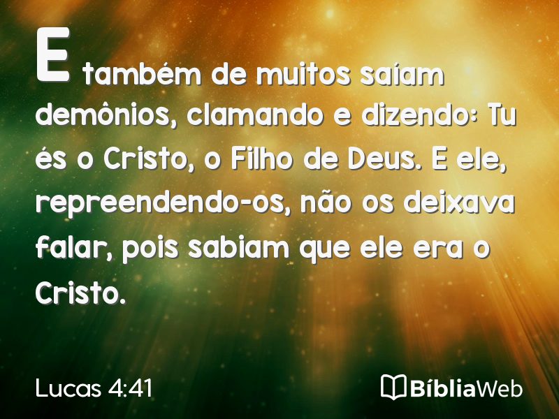 Lucas 4:41 em imagem para compartilhar
