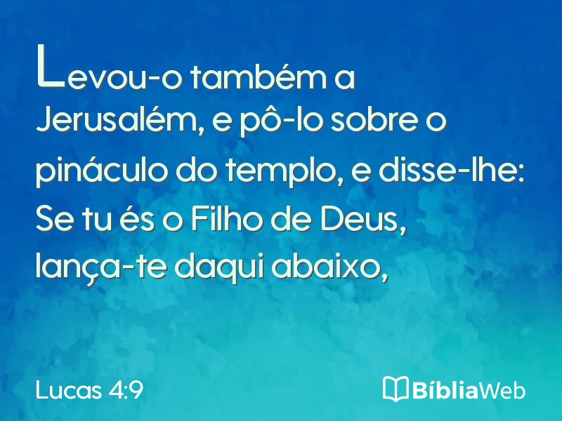 Lucas 4:9 em imagem para compartilhar