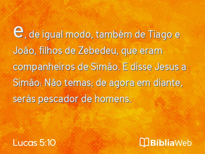 Lucas 5:10 em imagem para compartilhar