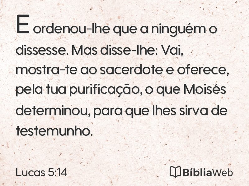 Lucas 5:14 em imagem para compartilhar