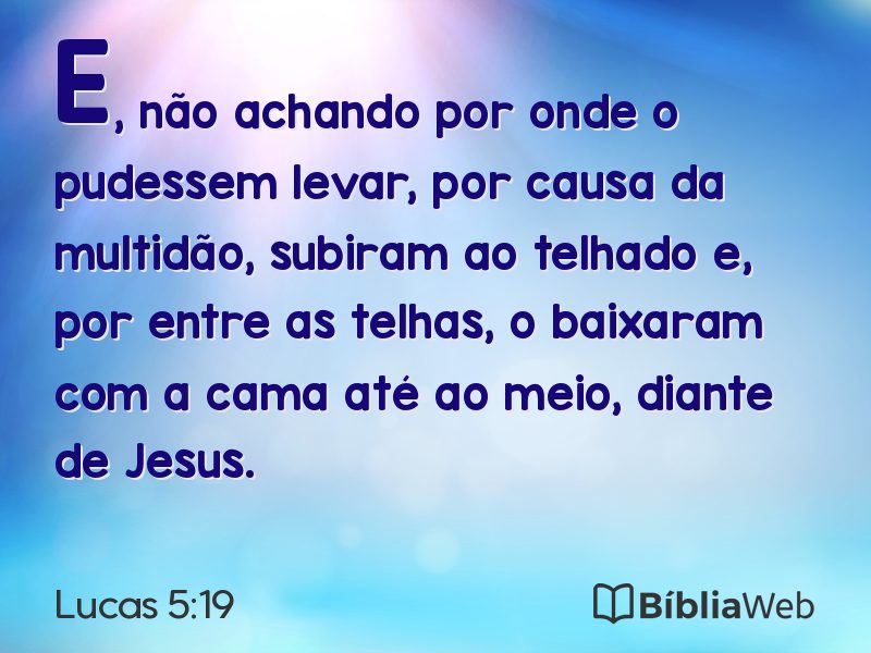 Lucas 5:19 em imagem para compartilhar