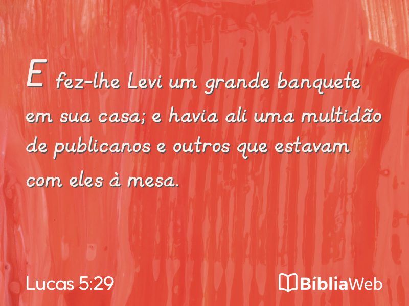 Lucas 5:29 em imagem para compartilhar