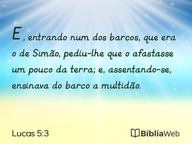 Lucas 5:3 em imagem para compartilhar