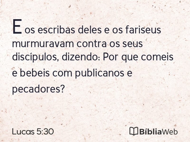 Lucas 5:30 em imagem para compartilhar