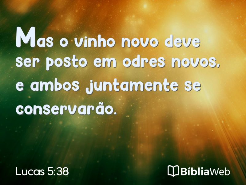 Lucas 5:38 em imagem para compartilhar