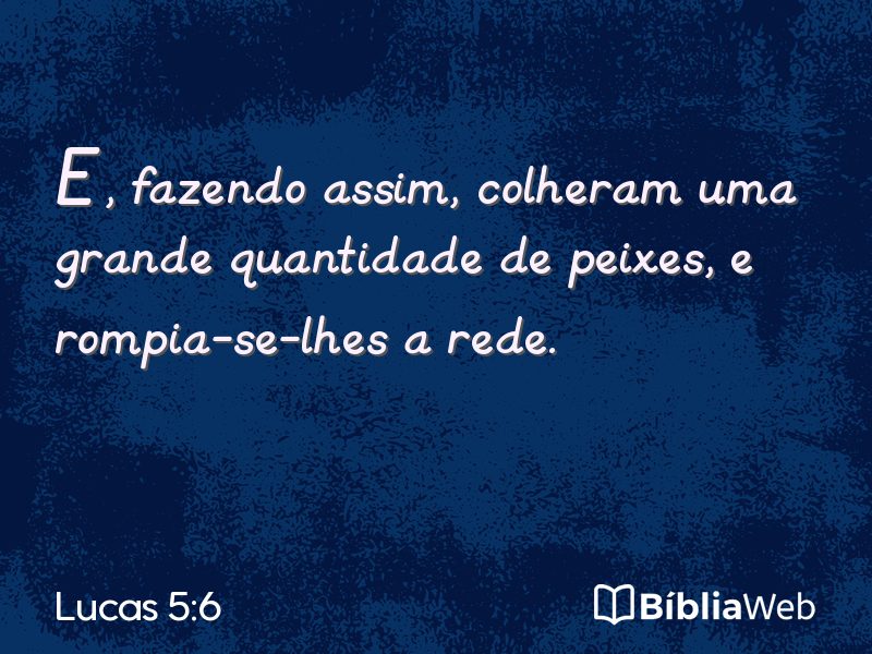 Lucas 5:6 em imagem para compartilhar