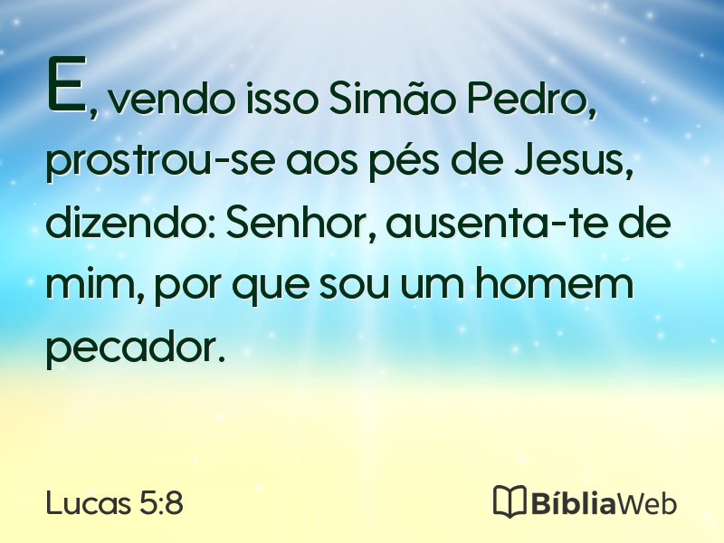 Lucas 5:8 em imagem para compartilhar
