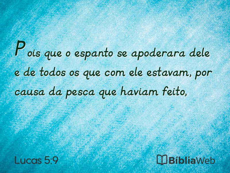 Lucas 5:9 em imagem para compartilhar
