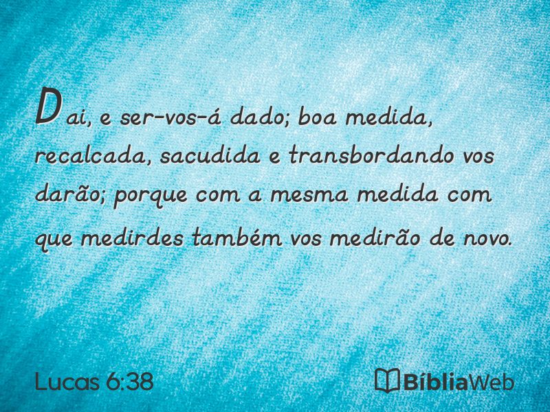Lucas 6:38 em imagem para compartilhar