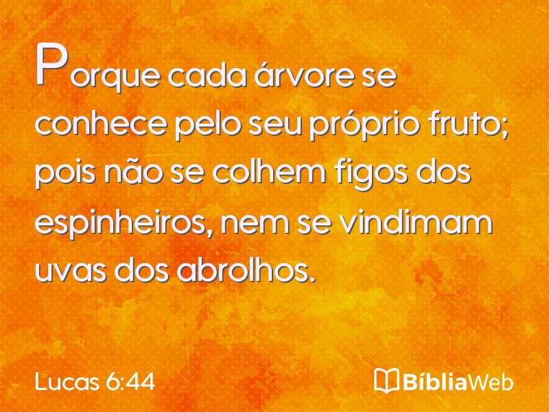 Lucas 6:44 em imagem para compartilhar