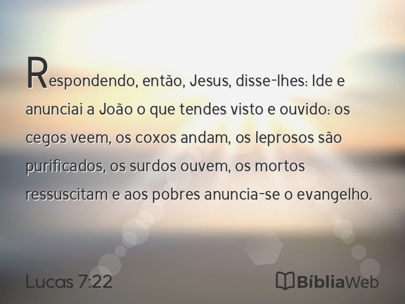Lucas 7:22 em imagem para compartilhar