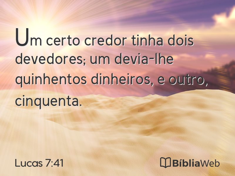 Lucas 7:41 em imagem para compartilhar